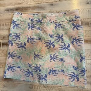 Coral Bay Floral Print Skort - Blue, Green, Pink